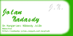 jolan nadasdy business card